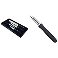 Arcos-Juego de cuchillos + Maitre Cuchillo Panero- Acero Inoxidable- Negro- 210 mm